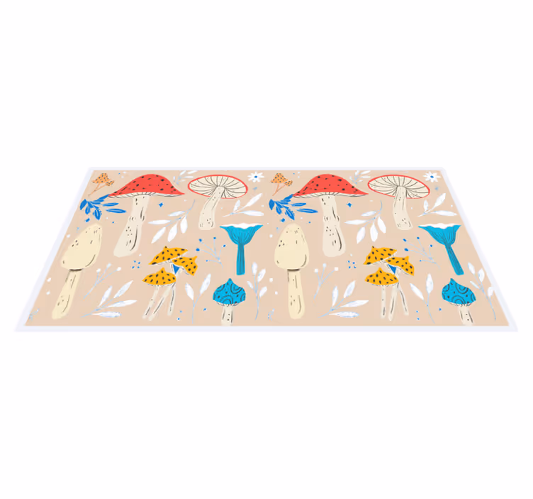 Tappeto vinile natura elementi di funghi - TenStickers