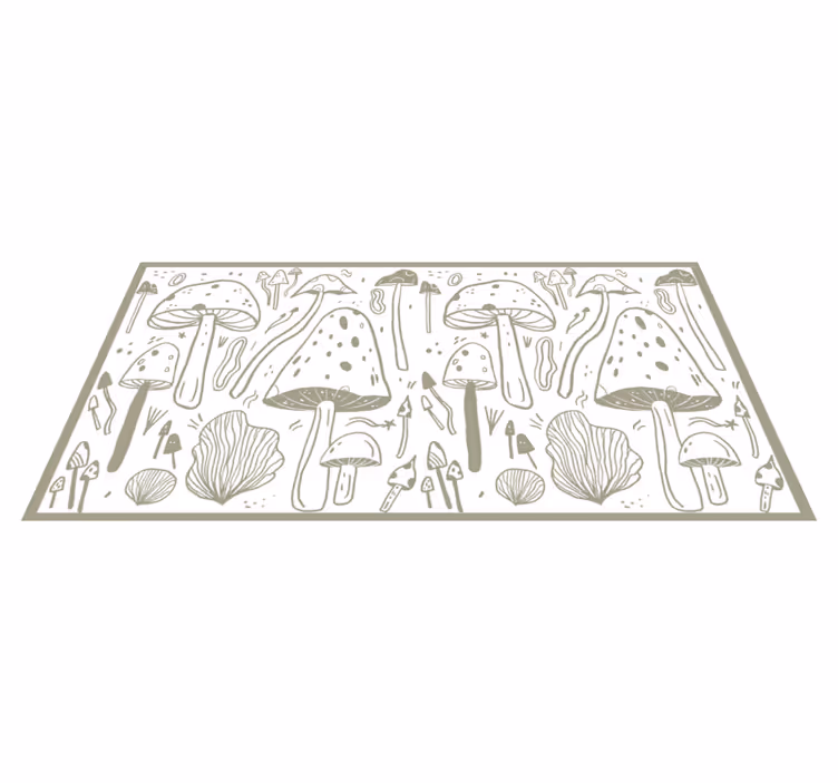 Tappeto vinile fiori schizzi di funghi - TenStickers