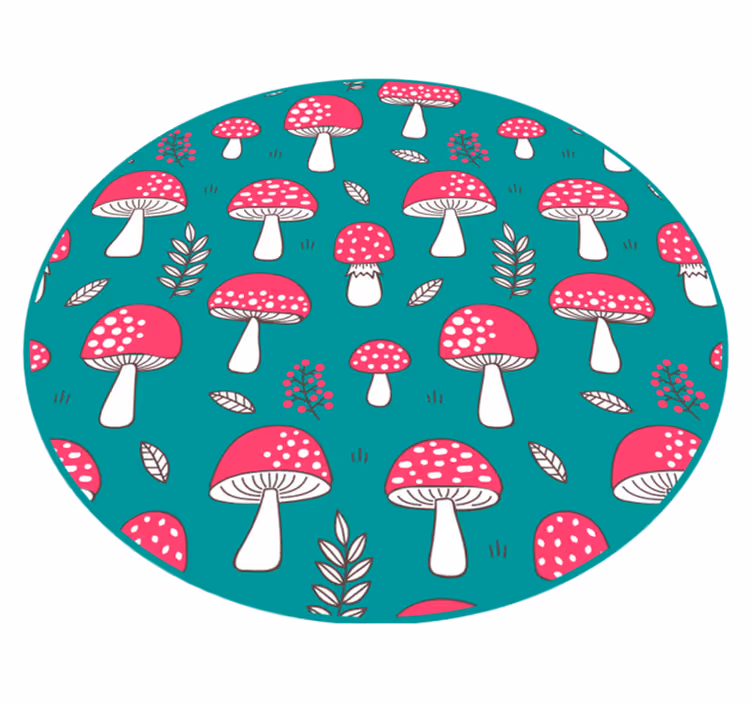 Tappeto vinile natura motivo a fungo funky - TenStickers