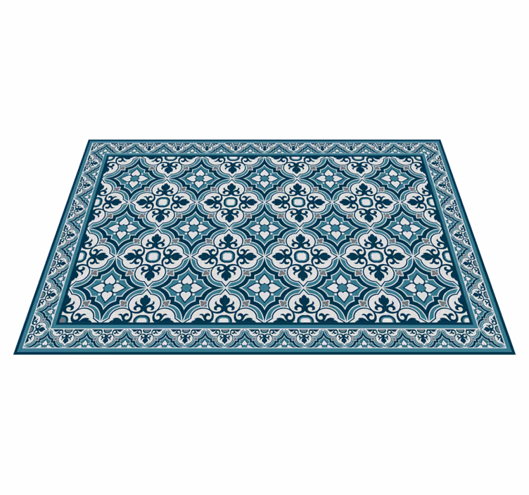 Tappeto vinile piastrelle elegante motivo blu - TenStickers