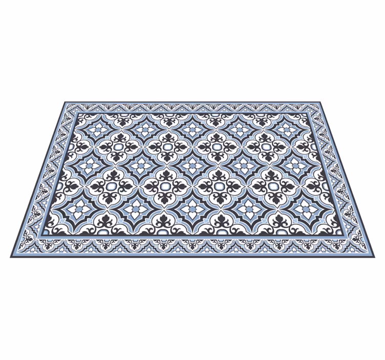 Tappeto vinile effetto marmo motivo geometrico floreale - TenStickers