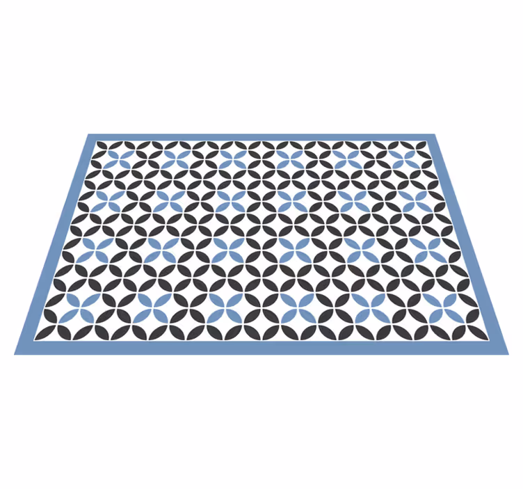 Tappeto vinile geometrico motivo circolare blu - TenStickers