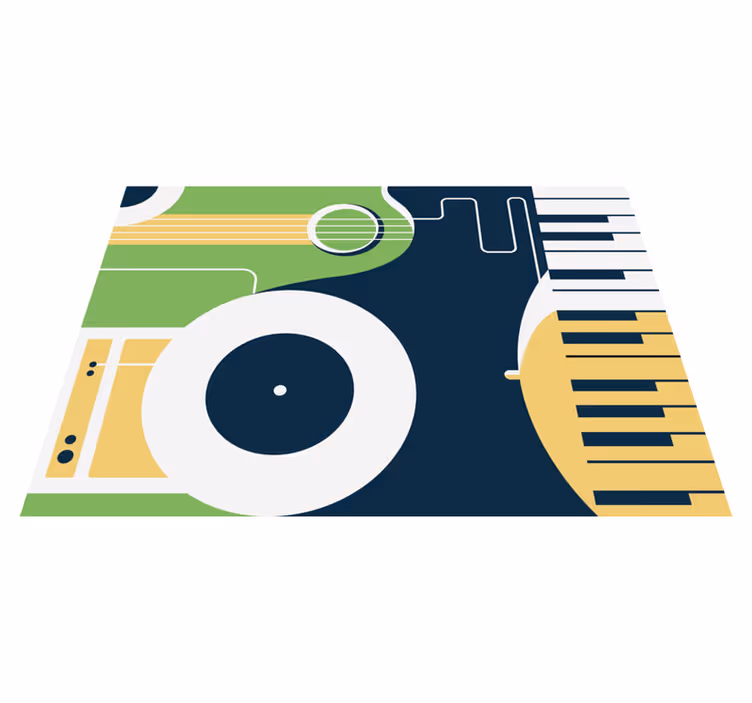 Tappeto vinile rettangolare motivo di strumento musicale - TenStickers