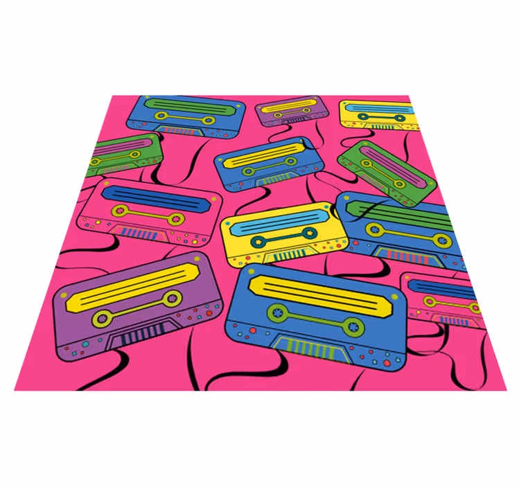 Tappeto vinile per ragazzi nastri a cassetta vibranti - TenStickers