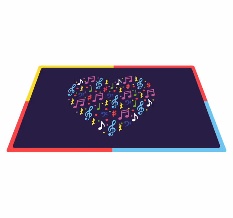 Tappeto vinile per bambini cuore musicale colorato - TenStickers