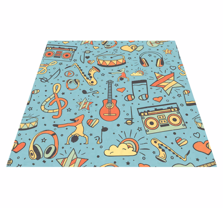 Tappeto vinile per bambini simboli musicali giocosi - TenStickers