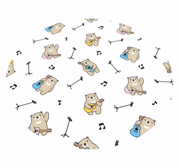 Tappeto vinile bebé divertimento musicale con l'orso - TenStickers