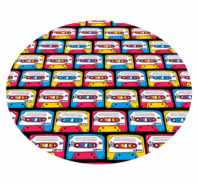 Tappeto vinile vintage audiocassette vivaci - TenStickers