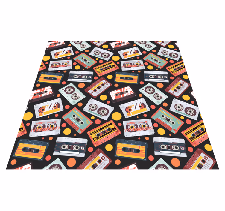 Tappeto vinile motivi stile cassetta retro - TenStickers