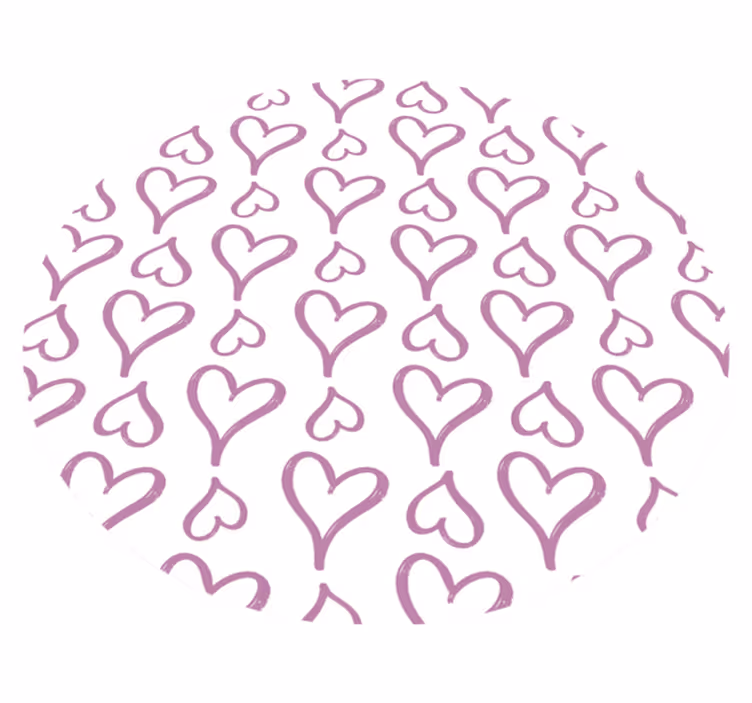Tappeto vinile motivi motivo cuori rosa - TenStickers