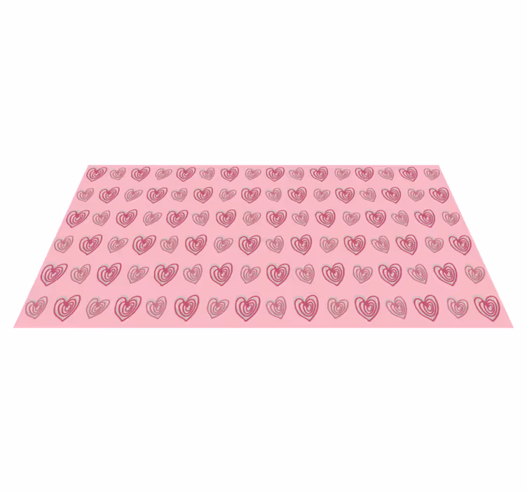 Tappeto vinile per bambini motivo rosa con cuori - TenStickers