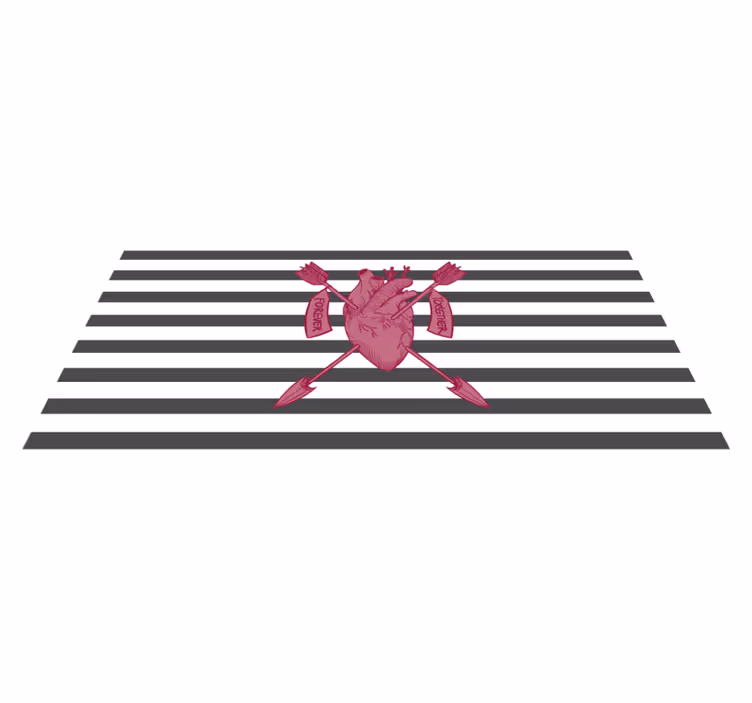 Tappeto vinile frase frecce del cuore insieme - TenStickers