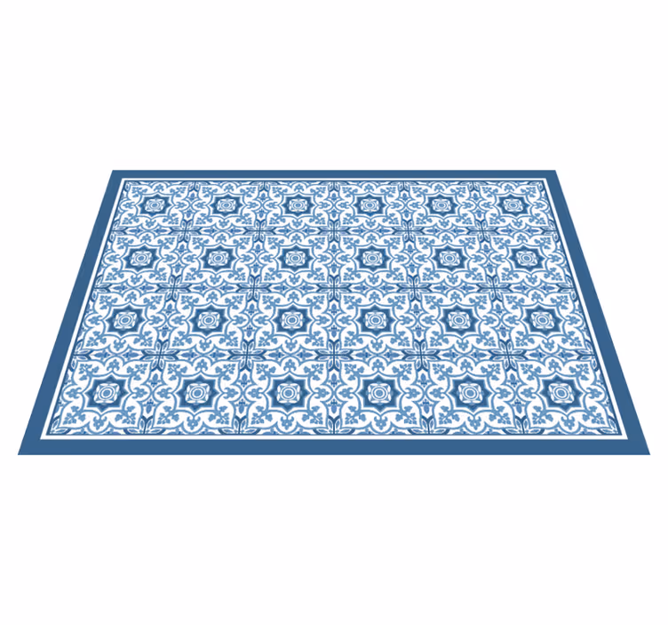 Tappeto vinile piastrelle mosaico a motivi blu - TenStickers