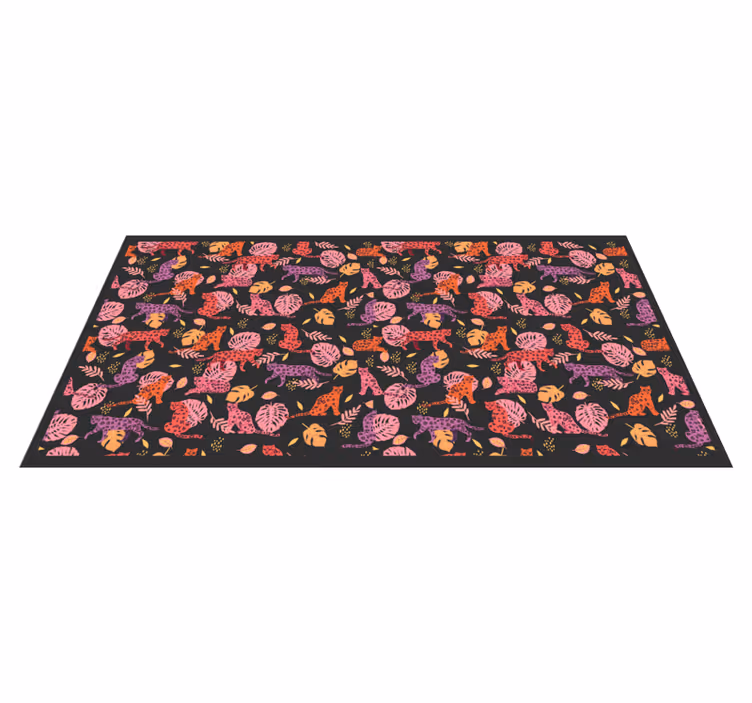Tappeto vinile animali gatti della giungla colorati - TenStickers