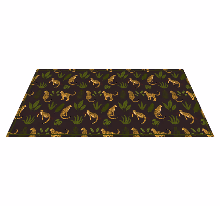 Tappeto vinile stampa animale motivo a foglia di leopardo - TenStickers