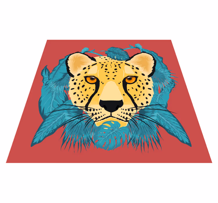Tappeto vinile animali ritratto di gatto selvatico - TenStickers