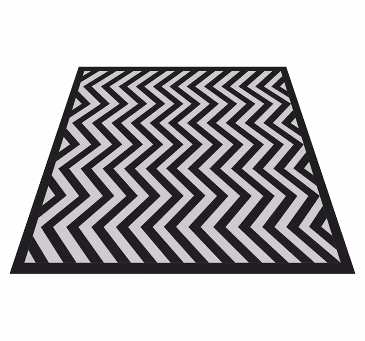 Tappeto vinile geometrico zigzag nero e grigio - TenStickers