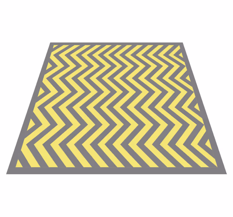 Tappeto vinile strisce zigzag giallo e grigio - TenStickers
