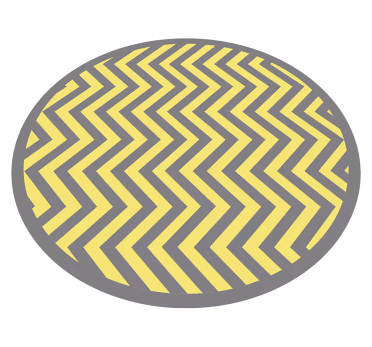 Tappeto vinile geometrico zigzag grigio e giallo - TenStickers