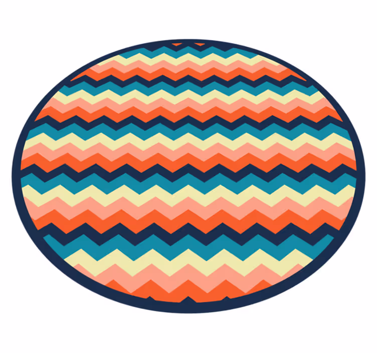 Tappeto vinile geometrico motivo a chevron colorato - TenStickers