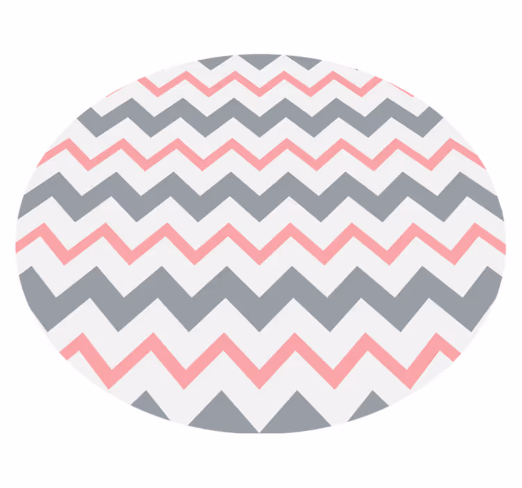 Tappeto vinile nordico zigzag grigio e rosa - TenStickers