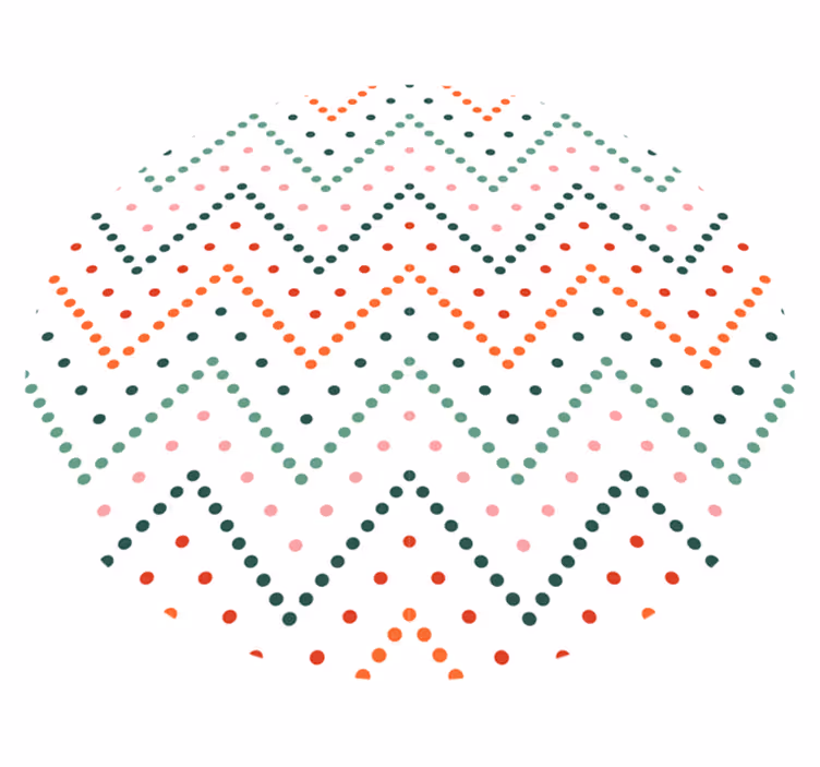 Tappeto vinile minimalista a pois colorati a zigzag - TenStickers