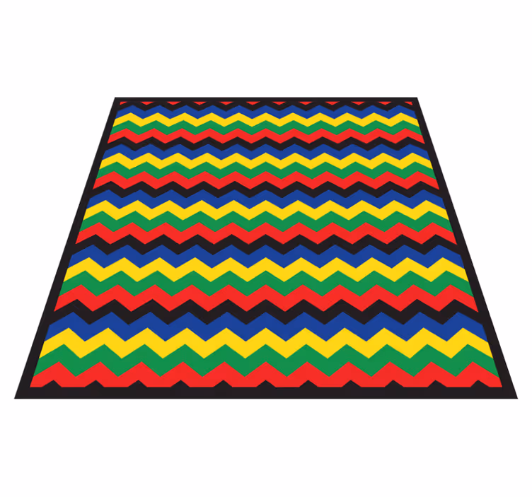 Tappeto vinile geometrico elemento vivace a zigzag - TenStickers