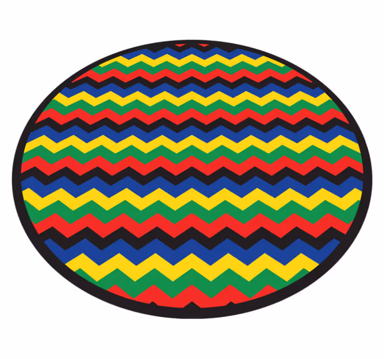 Tappeto vinile geometrico stile zigzag colorato - TenStickers