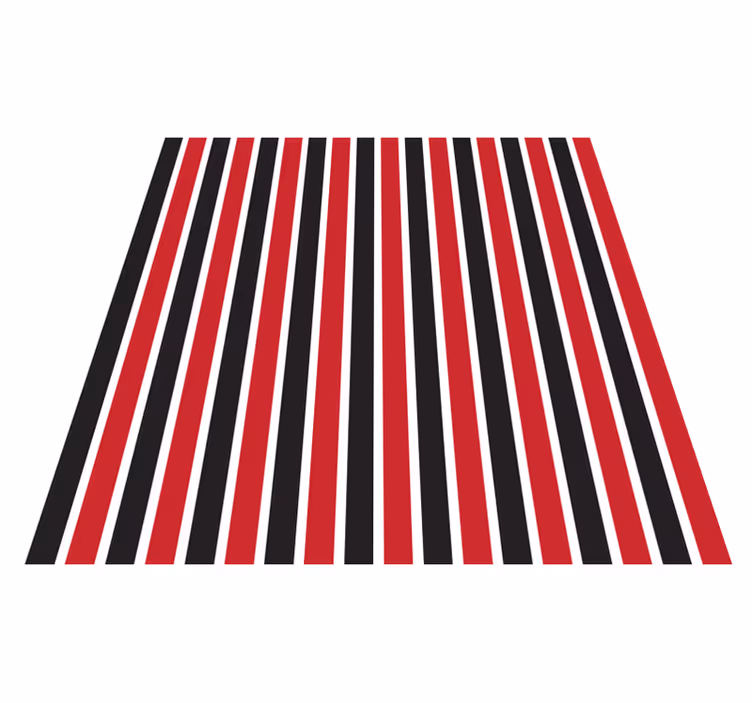 Tappeto vinile strisce verticale rosso e nero - TenStickers
