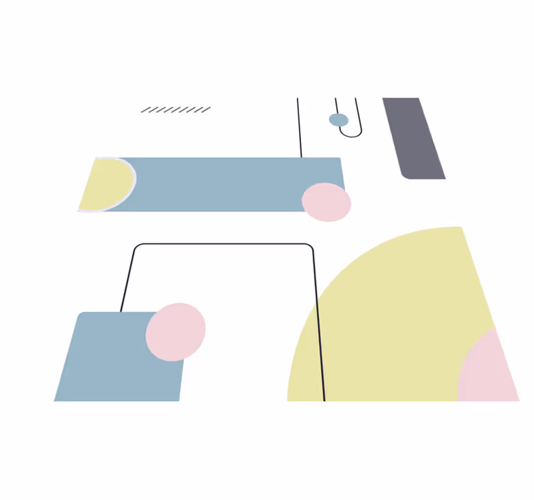 Tappeto vinile minimalista forme pastello astratte - TenStickers