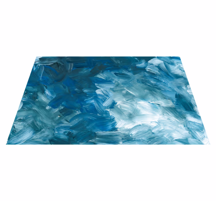 Tappeto in vinile rettangolare Pennellata astratta blu - TenStickers