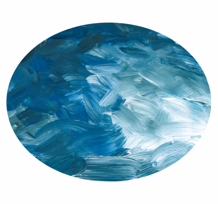Tappeti vinile motivi pennellate di vernice blu - TenStickers