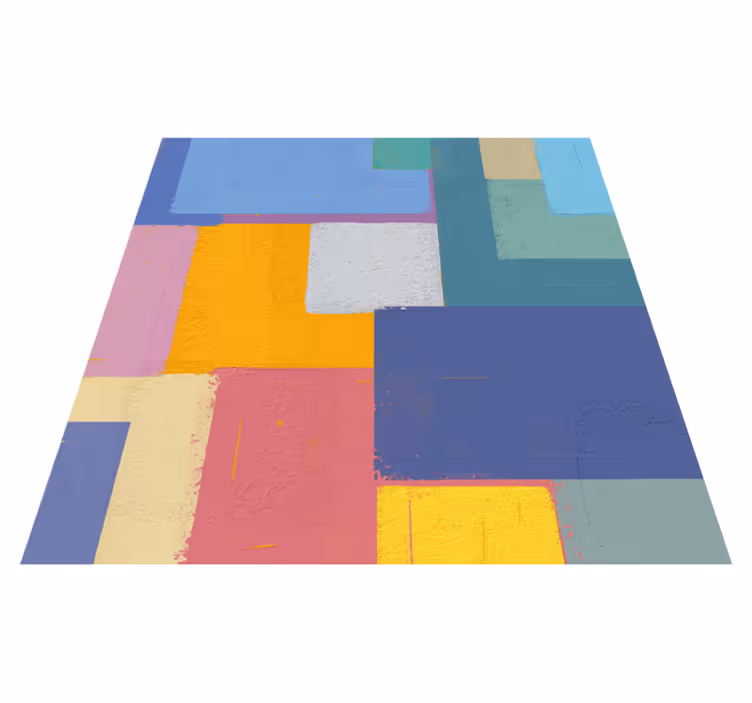 Tappeto vinile geometrico cubi astratti vibranti - TenStickers