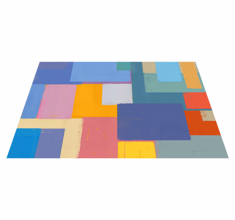 Tappeto vinile geometrico disposizione vibrante dei blocchi - TenStickers