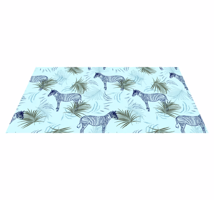 Tappeto vinile animali foglie a motivo zebra - TenStickers