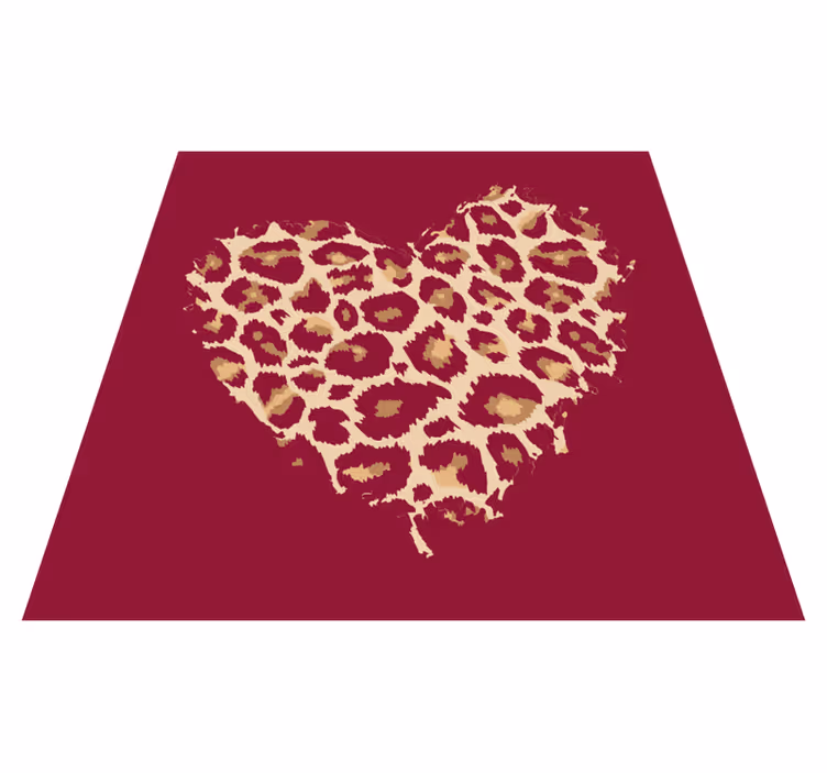 Tappeto vinile stampa animale opera d'arte cuore - TenStickers