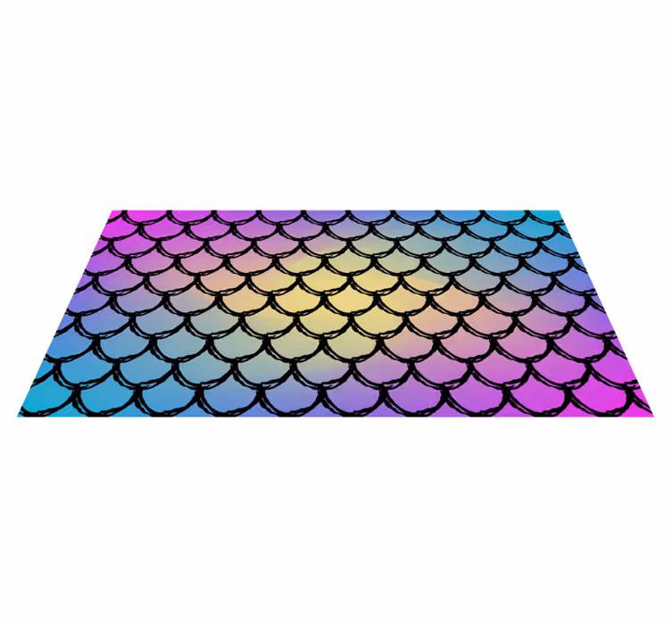 Tappeto vinile rettangolare motivo squame colorate - TenStickers