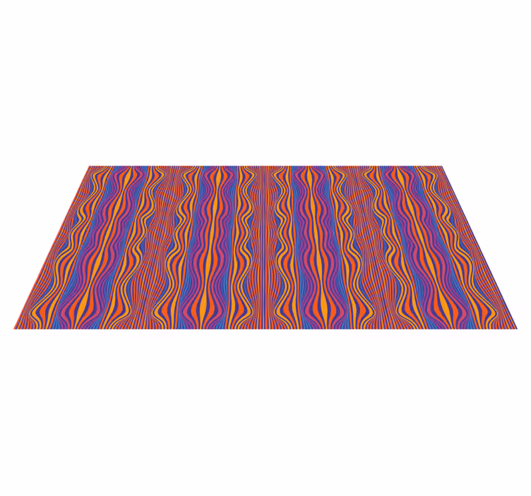 Tappeto vinile geometrico linee ondulate vivaci - TenStickers