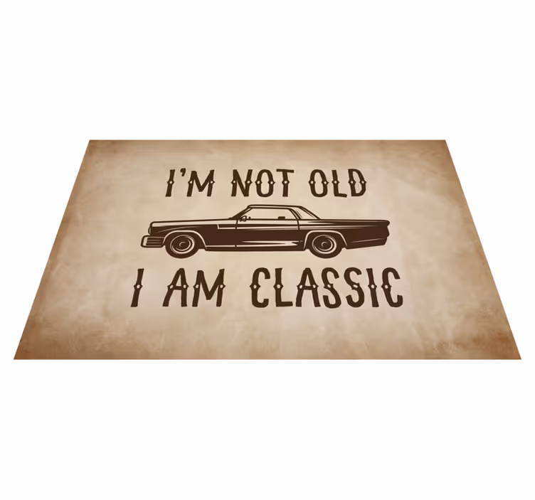 Tappeto vinile frase non sono vecchio - TenStickers