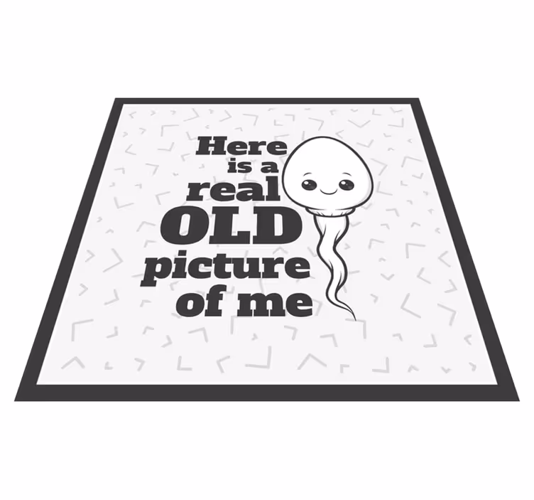Tappeto vinile frase sperma vera vecchia foto - TenStickers