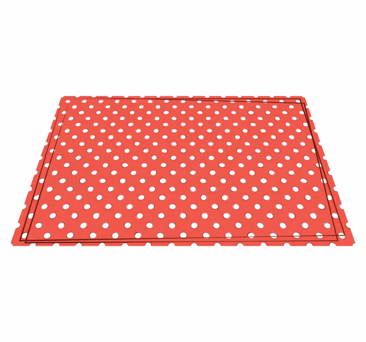 Tappeto vinile effetto legno pois rossi - TenStickers
