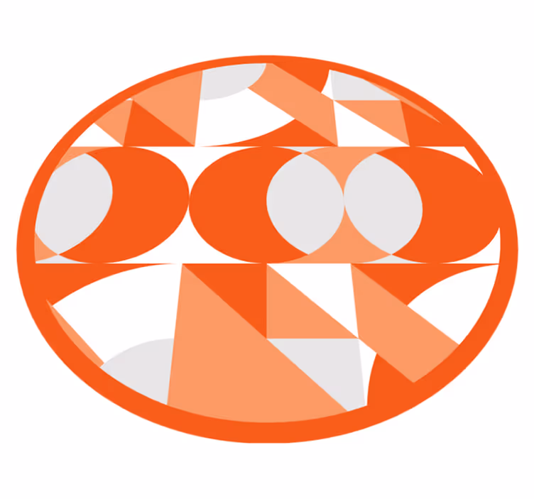 Tappeto vinile geometrico motivi retrò arancioni - TenStickers