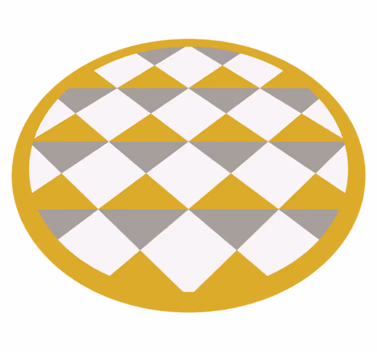 Tappeto vinile geometrico cerchio con motivo a rombi - TenStickers