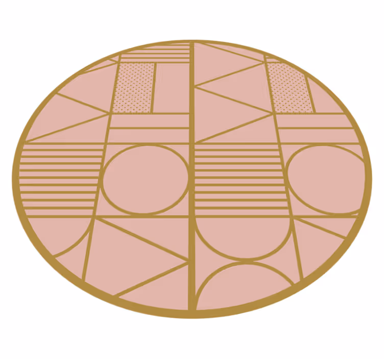 Tappeto vinile geometrico motivo rosa - TenStickers