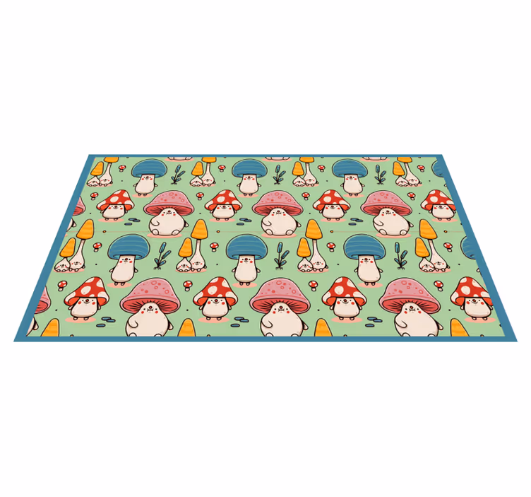 Tappeto vinile per bambini personaggi fungo carini - TenStickers