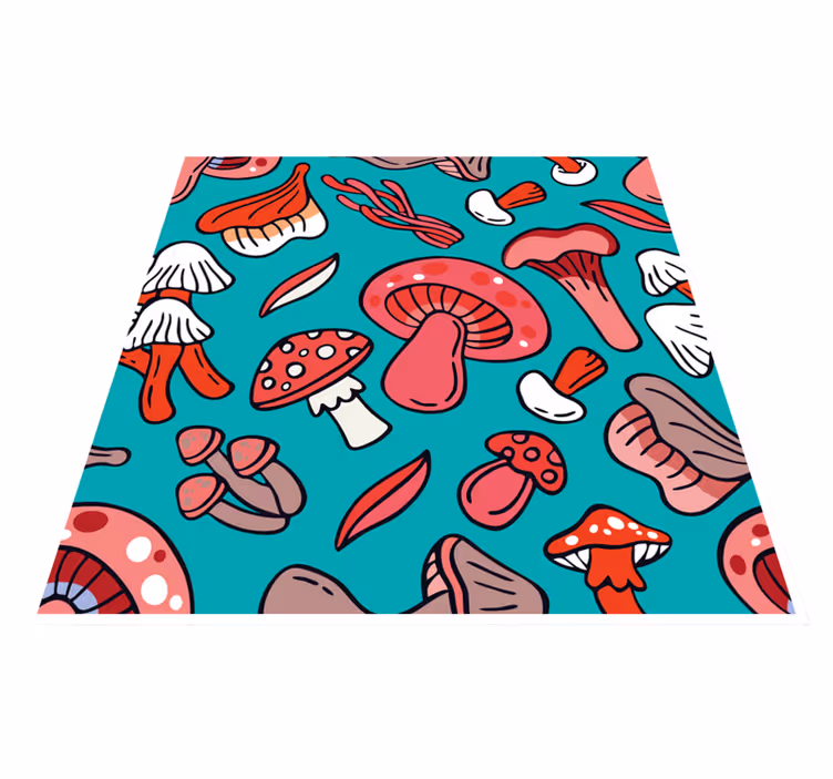 Tappeto vinile natura stampa di funghi vivaci - TenStickers