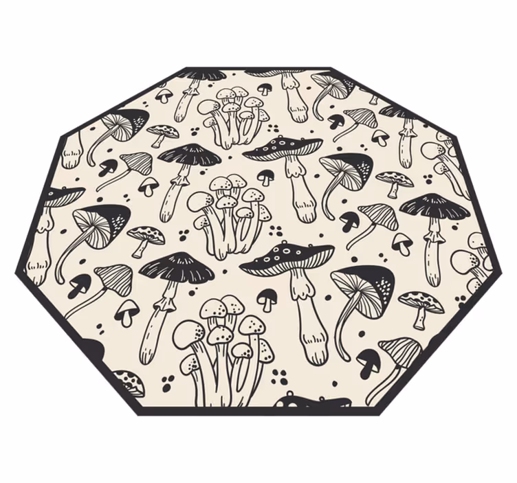 Tappeto vinile fiori regno dei funghi - TenStickers