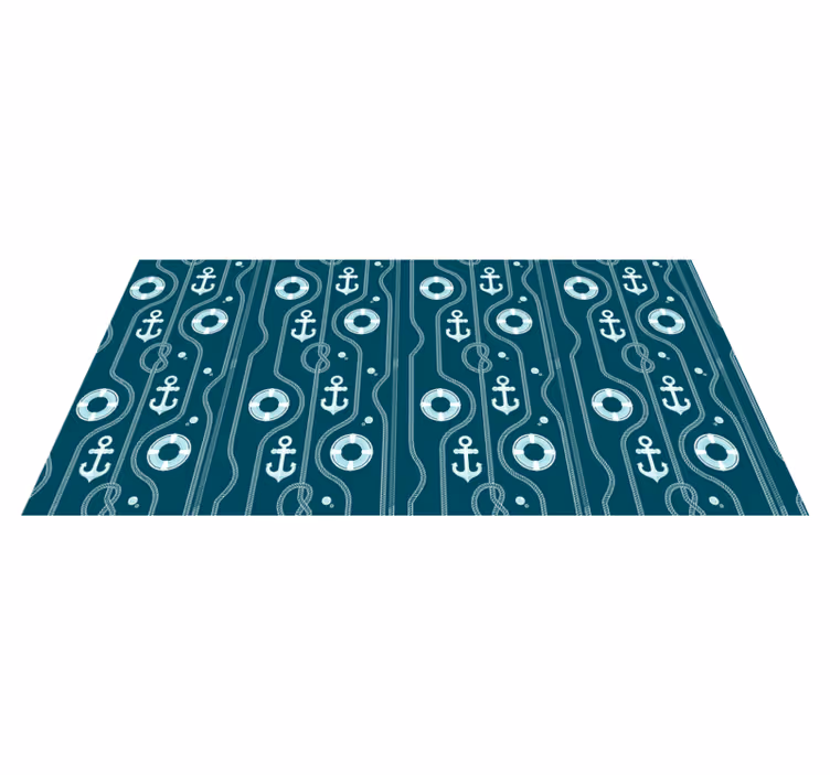 Tappeto vinile bagno ancora nautica blu - TenStickers
