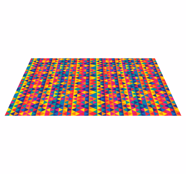 Tappeto vinile geometrico motivo a triangoli colorati - TenStickers