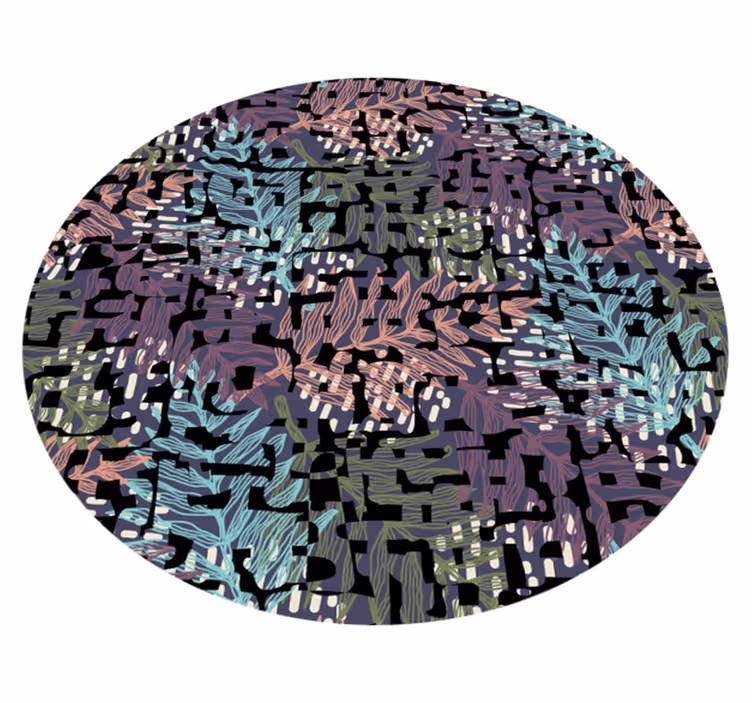 Tappeto vinile fiori elementi botanici frondosi - TenStickers